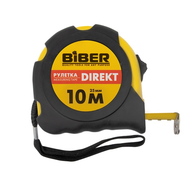 Рулетка "Бибер" обрез.корпус 10мх25мм (40105)