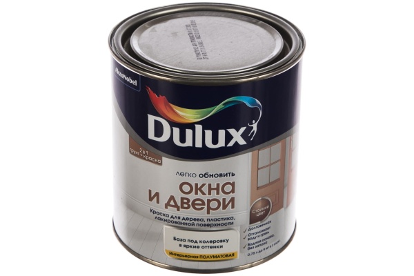 Краска Dulux Окна и Двери BW 0,75л.
